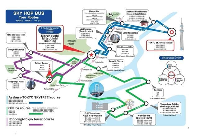 东京跳上跳下巴士旅游地图
