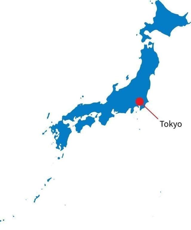 东京 在日本地图上