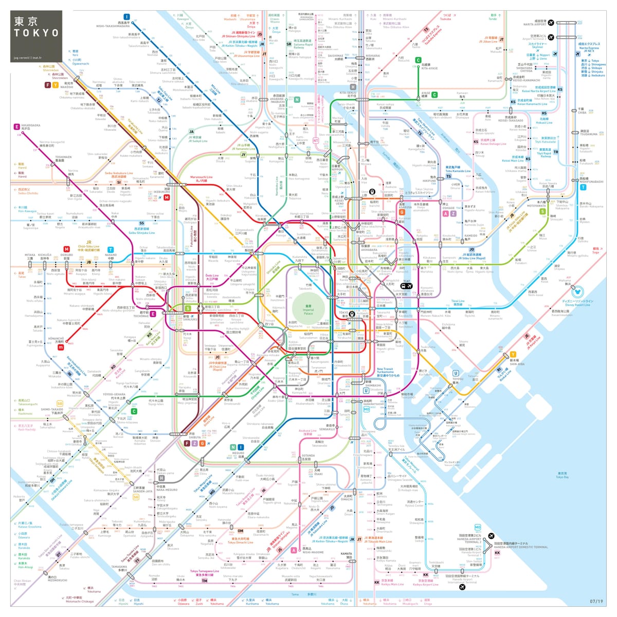 东京地铁站地图
